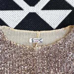 Intimately Free People Gold Rush Sequin Long Sleeve Top Small thumbnail 13