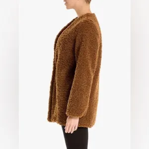 Max Studio Faux Fur Brown-rust Teddy coat size medium thumbnail 2