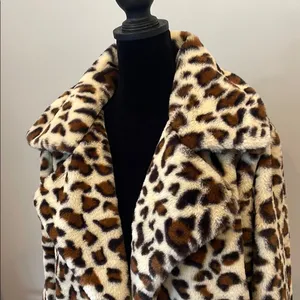 Leopard Print Faux Fur Jacket medium like new open style thumbnail 2