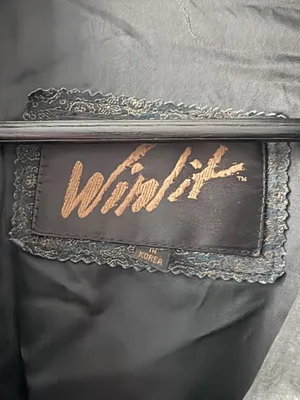 Vintage Winlit patchwork black gray gold women's leather bomber jacket size med thumbnail 5