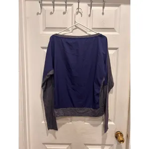 Nike Dri-FIT Womens Large Gray Purple Boat Neck Long Sleeve Training Top thumbnail 5