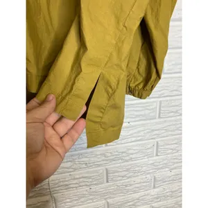 Free People mustard yellow oversized‎ long sleeve top 100% cotton women's medium thumbnail 9