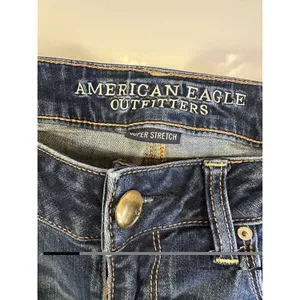 American Eagle Skinny Jeans Women’s 10 Long Blue Super Stretch Denim MidRise thumbnail 3