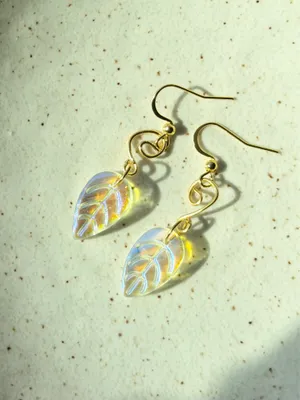 Handmade retro fairy funky style swirl & leaf unique dangle earrings⭐️🌙💕 thumbnail 4