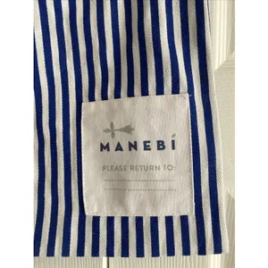 Manebi Bag Canvas Blue Striped Duster Bag Travel on Go‎ -Set of Two Drawstring thumbnail 2