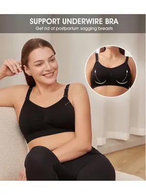 NEW 3 Pk Full Bust Seamless Nursing Maternity Bras Bralette XL thumbnail 7