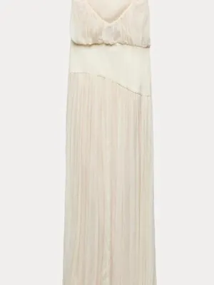 Zara NWT ZW collection ivory off white White asymmetrical bubble hem midi dress thumbnail 5