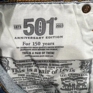 Levis Size 27 501 150 Pieced Shorts Original High Rise Denim Distressed Blue thumbnail 9