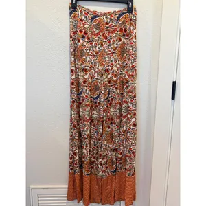 FARM Rio Amie Floral Wide-Leg Knit Pants Multicolor Anthropologie XS thumbnail 3