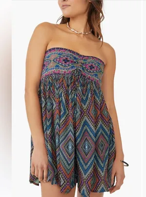 Free People Elowen Strapless Romper thumbnail 1