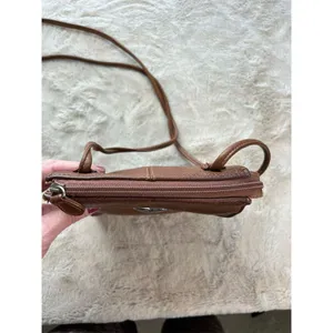 Fossil Vintage Brown Leather Crossbody Bag Heart Accent Women's thumbnail 9