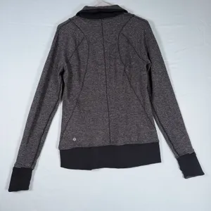 Lululemon Size-12 Womens Runderful Black Heather 1/2 Zip Pullover‎ Sweater thumbnail 4