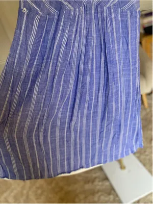 Motherhood Maternity Periwinkle Striped Mini Sundress Beachy Boho Nantucket Chic thumbnail 4