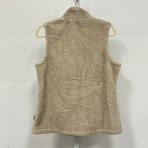 Eddie Bauer Tan Fleece Full Zip Vest Mock Neck Oatmeal Medium Fall Contemporary thumbnail 2