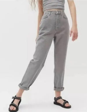 BDG light grey mom high rise jeans thumbnail 1