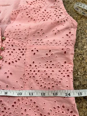 CoMMENSE Cotton Sleeveless Embroidered Eyelet Dress with Deep V Neck Small NWT thumbnail 9