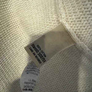 L.L. Bean‎ Womens Zip Up Cardigan Sweater Knit Large White Cotton thumbnail 8