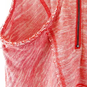 Free People Womens XS Racerback Striped Tank Top Back‎ Zip Dark Coral Orange thumbnail 5