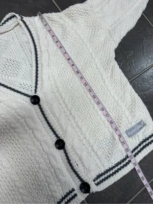 Taylor Swift Folklore Album Era Cable Knit V-Neck Button Cardigan Sweater MD/LG thumbnail 12