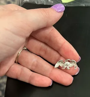 Sterling silver falcon necklace pendant thumbnail 1