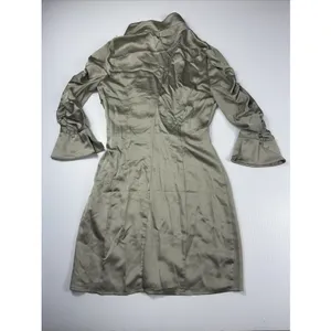 ASOS DESIGN satin mini skirt dress with ruched detail in Green Size‎ 6 thumbnail 7