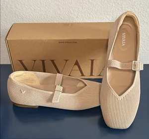Vivaia Women's Margot Mary Jane Lightweight Breathable Flats in Almond - US 8 thumbnail 1