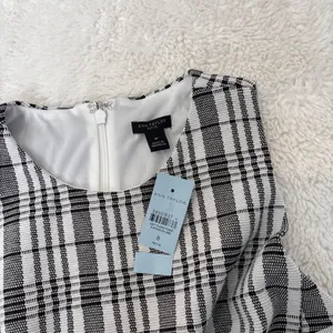 Ann Taylor Womens Blk/White Plaid Sheath Dress 8P Teacher Business Work Career thumbnail 5