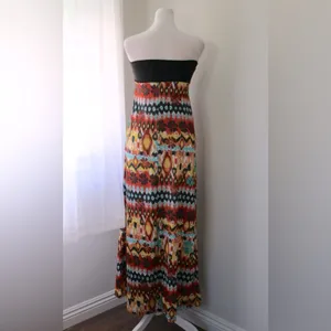 Drama Gold Multicolor Beaded Bandeau Maxi Dress thumbnail 7