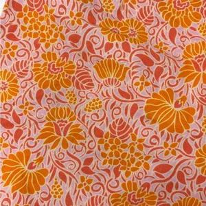 Zara Women's Medium Printed Bright Linen Blend Shorts Orange Pink Floral Pattern thumbnail 3