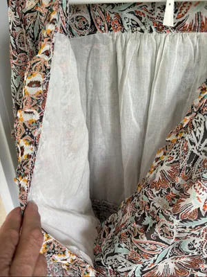 EUC Anthropologie Ruffled Smocked Surplice Top Floral Size Medium thumbnail 11