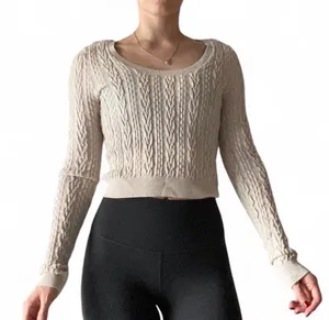 Free People cream knit sweater thumbnail 2