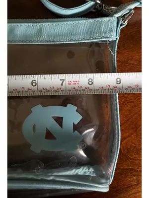 Capri Designs Clear Crossbody Bag with Light Blue Trim and UNC Logo thumbnail 6