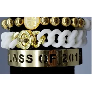 Rustic Cuff Gold-Tone Class of 2016 Cut-Out Cuff Bracelet Grad Gift Preowned thumbnail 8