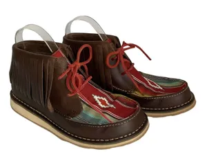 Ariat Fringe Leather Moccasin Boots Women’s 6 Western Boho Multicolor Suede thumbnail 1