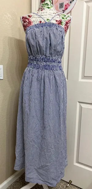 Rachel Parcell blue striped dress thumbnail 1