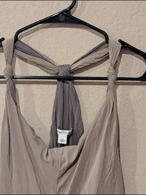 100% Silk Banana Republic Taupe Halter Slip Dress thumbnail 2