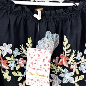Free People Fleur Du Jour Mini Black Long Sleeve Embroidered Boho Dress Sz XS thumbnail 5