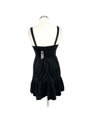Cider Goth Coquette Red Bow Sweetheart Mini A-Line Dress Black Size Medium NWT thumbnail 6