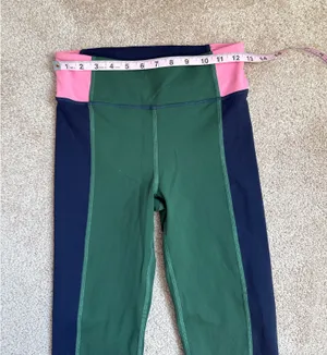 Boden Jessica Active Dark Green Color Block High Waist Leggings. Size 6 thumbnail 3