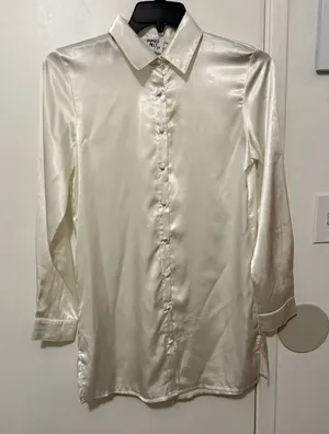 Princess Polly Cream Satin Mini Dress thumbnail 1