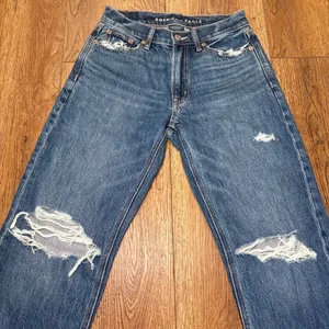 American Eagle Ex-Boyfriend Distressed Straight Leg Jeans Blue Womens 000 26x29 thumbnail 6