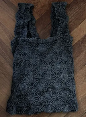 NWOT Free People Love Letter Cami in Black thumbnail 4