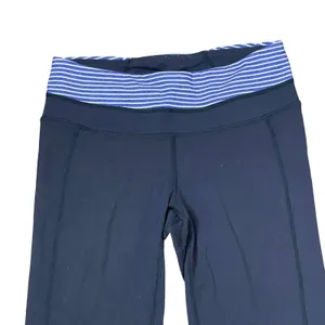 Athleta Leggings Size XS Black W/‎ Purple White Striped Stretch Athleisure 24X20 thumbnail 2