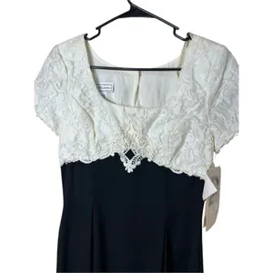 VIntage Scott McClintock 80s 90s Floral‎ Lace Short Sleeve Mini Dress Size 8 thumbnail 2