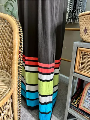 Gap Brown Strapless Smocked Maxi Dress Color Block Built-In Bra Medium thumbnail 3