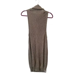 ONE TEASPOON Knit Metallic Turtleneck Mini Dress Gold Small‎ thumbnail 2
