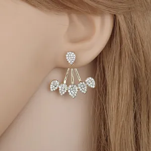 Gold Plated 2 pc Crystal Drop‎ Earrings, 17cm thumbnail 3