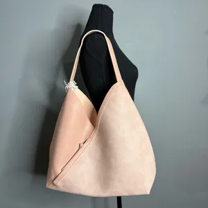 ULTA Beauty Pink/Blush Faux Leather Suede Very Large Tote Bag/Shoulder Purse thumbnail 7