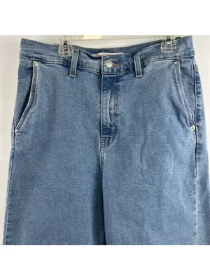 Levi Strauss Signature Sz 8 Heritage High Rise Loose Straight Jeans Light Wash thumbnail 2