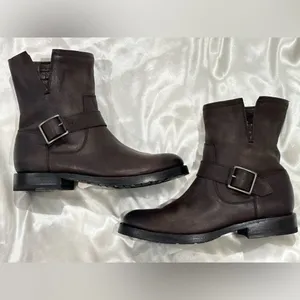 Frye Natalie Engineer Short Boots Size 6 Brown Leather Western Festival Boho thumbnail 3